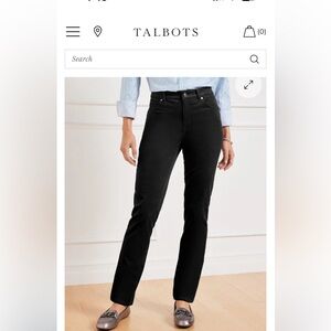 Talbots Black Plush Corduroys Straight Leg 5 Pocket Soft Stretch
